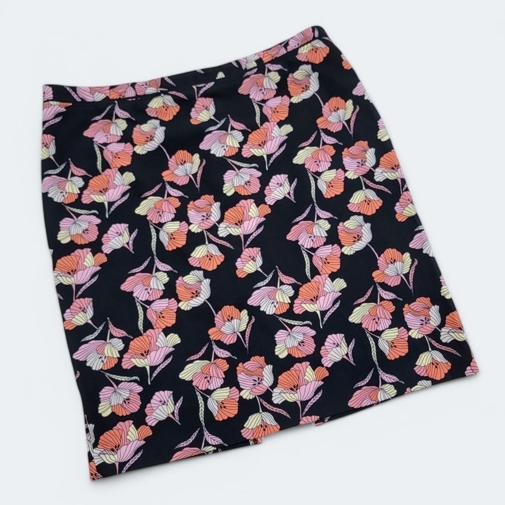 Who What Wear Floral Print Women's Skirt Size 18 W Black Pink Orange